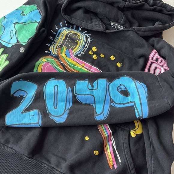 Urban Outfitters b2Ss Rolling Loud Rainbow Road Hoodie Sweatshirt Size Medium - Picture 9 of 9